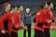 13 October 2009; Montenegro manager Zoran Flipovic watches his players during squad training ahead of their 2010 FIFA World Cup Qualifier game against the Republic of Ireland on Wednesday night. Croke Park, Dublin. Picture credit: David Maher / SPORTSFILE