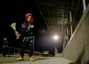 13 January 2016; Young Cork supporter Leo Lynch, aged 9, from Fermoy, Co. Cork, practices his hurling skills before the game. Munster Senior Hurling League, Round 3, Cork v Waterford, Mallow GAA Grounds, Mallow, Co. Cork. Picture credit: Matt Browne / SPORTSFILE