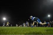 13 January 2016; Conor Robinson, DIT, takes a sideline cut. Bord na Mona Walsh Cup, Group 1, Kilkenny v DIT, MW Hire Training Centre, Dunmore, Co. Kilkenny. Picture credit: David Maher / SPORTSFILE