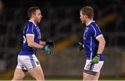 13 January 2016; Eugene Keating, left, replaces his Cavan team-mate Conor Finnegan during a second half substitution. Bank of Ireland Dr. McKenna Cup, Group C, Round 3, Cavan v Monaghan. Kingspan Breffni Park, Cavan. Picture credit: Stephen McCarthy / SPORTSFILE