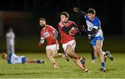 14 January 2016; Mark Collins, Cork, in action against Conor Prunty, Waterford. McGrath Cup Group B Round 2, Cork v Waterford. Mallow GAA Grounds, Mallow, Co. Cork. Picture credit: Diarmuid Greene / SPORTSFILE