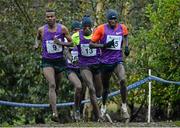 16 January 2016; Aweke Ayalew, Bahrain, left, along side Thomas Ayeko, Uganda, on his way to winning the Senior Mens race. Antrim International Cross Country, Greenmount Campus, Stormont, Antrim. Picture credit: Oliver McVeigh / SPORTSFILE