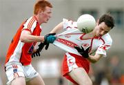 17 June 2007; Tony Donnelly, Armagh, pulls the shirt of Aidan Girvan, Tyrone. ESB Ulster Minor Football Championship Semi-Final, Tyrone v Armagh, St Tighearnach's Park, Clones, Co Monaghan. Photo by Sportsfile