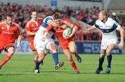 17 October 2009; Ronan O'Gara, Munster, is tackled by Ignacio Pavanello, Treviso. Heineken Cup, Pool 1, Round 2, Munster v Treviso, Thomond Park, Limerick. Picture credit: Matt Browne / SPORTSFILE