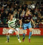 17 October 2009; Scott Gibb, Drogheda United, in action against Dessie Baker, Shamrock Rovers. League of Ireland Premier Division, Shamrock Rovers v Drogheda United, Tallaght Stadium, Tallaght, Dublin. Picture credit: Stephen McCarthy / SPORTSFILE