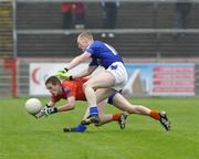 18 October 2009; Shane McMahon, Dromore, in action against Gavin Teague, Ardboe. Tyrone County Senior Football Final, Dromore v Ardboe, Healy Park, Omagh, Co. Tyrone. Picture credit: Michael Cullen / SPORTSFILE