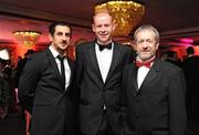 16 October 2009; Kerry footballers, Paul Galvin, left, and Seamus Scanlon with former GAA President Sean Kelly, MEP, during the 2009 GAA All-Stars Awards, sponsored by Vodafone. Citywest Hotel, Conference, Leisure & Golf Resort, Dublin. Picture credit: Brendan Moran / SPORTSFILE