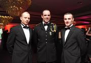 16 October 2009; Kildare footballers, from left, James Kavanagh, Dermot Earley and Alan Smith during the 2009 GAA All-Stars Awards, sponsored by Vodafone. Citywest Hotel, Conference, Leisure & Golf Resort, Dublin. Picture credit: Brendan Moran / SPORTSFILE