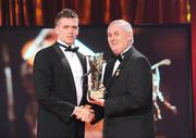 16 October 2009; Padraig Maher, of Tipperary, is presented with his GAA Hurling All-Star award by Uachtarán CLG Criostóir Ó Cuana during the 2009 GAA All-Stars Awards, sponsored by Vodafone. Citywest Hotel, Conference, Leisure & Golf Resort, Dublin. Picture credit: Brendan Moran / SPORTSFILE