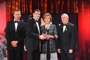 16 October 2009; Michael Murphy, of Donegal, is presented with his GAA Young Footballer All-Star award by President of Ireland Mary McAleese, Uachtarán CLG Criostóir Ó Cuana and Charles Butterworth, CEO Vodafone Ireland, during the 2009 GAA All-Stars Awards, sponsored by Vodafone. Citywest Hotel, Conference, Leisure & Golf Resort, Dublin. Picture credit: Brendan Moran / SPORTSFILE
