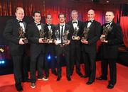 16 October 2009; Kerry All-Star award winners, from left, Seamus Scanlon, Tom O'Sullivan, Declan O'Sullivan, GAA All-Star Footballer of the Year, Paul Galvin, Diarmuid Murphy, Tadhg Kennelly and Feargal O Se, accepting on behalf of his brother Tomas, during the 2009 GAA All-Stars Awards, sponsored by Vodafone. Citywest Hotel, Conference, Leisure & Golf Resort, Dublin. Picture credit: Brendan Moran / SPORTSFILE
