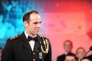 16 October 2009; Dermot Earley, of Kildare, after accepting his GAA Football All-Star award, during the 2009 GAA All-Stars Awards, sponsored by Vodafone. Citywest Hotel, Conference, Leisure & Golf Resort, Dublin. Picture credit: Brendan Moran / SPORTSFILE