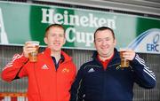 17 October 2009; Munster supporters Des Boland and John Downes, right, from Kilmurry McMahon, Co. Clare before the game. Heineken Cup, Pool 1, Round 2, Munster v Treviso, Thomond Park, Limerick. Picture credit: Diarmuid Greene / SPORTSFILE