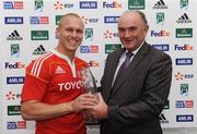 17 October 2009; Munster's Paul Warwick who receives the Heineken Man of the Match award from Pat Maher, National Sponsorship and Events Manager, Heineken Ireland. Heineken Cup, Pool 1, Round 2, Munster v Treviso, Thomond Park, Limerick. Picture credit: Matt Browne / SPORTSFILE