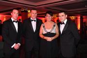 16 October 2009; Carolan Lennon, Consumer Marketing Director, Vodafone, with Dublin footballers, from left, Barry Cahill, Ciaran Whelan and Alan Brogan during the 2009 GAA All-Stars Awards, sponsored by Vodafone. Citywest Hotel, Conference, Leisure & Golf Resort, Dublin. Picture credit: Ray McManus / SPORTSFILE