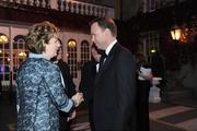 16 October 2009; President of Ireland Mary McAleese is greeted by Charles Butterworth, CEO Vodafone Ireland, during the 2009 GAA All-Stars Awards, sponsored by Vodafone. Citywest Hotel, Conference, Leisure & Golf Resort, Dublin. Picture credit: Brendan Moran / SPORTSFILE