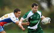 18 October 2009; Karl Fitzpatrick, Ireland, is tackled by Stevan Secvanovic, Serbia. Rugby League International, Ireland v Serbia, Tullamore RFC, Tullamore, Co. Offaly. Picture credit: Stephen McCarthy / SPORTSFILE