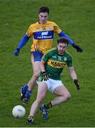 10 January 2016; Pa Joy, Kerry, in action against Jamie Malone, Clare. McGrath Cup, Group A, Round 2, Kerry v Clare, Fitzgerald Stadium, Killarney, Co. Kerry. Picture credit: Brendan Moran / SPORTSFILE