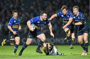 16 January 2016; Peter Dooley, Leinster, is tackled by Chris Cook, Bath. European Rugby Champions Cup, Pool 5, Round 5, Leinster v Bath. RDS Arena, Ballsbridge, Dublin. Picture credit: Stephen McCarthy / SPORTSFILE