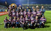 16 January 2016; The North Kildare RFC team with Lenister's Isaac Boss, Hayden Triggs, Luke Fitzgerald and Jamie Heaslip ahead of their Bank of Ireland Half-Time Mini Games. European Rugby Champions Cup, Pool 5, Round 5, Leinster v Bath. RDS Arena, Ballsbridge, Dublin. Picture credit: Brendan Moran / SPORTSFILE
