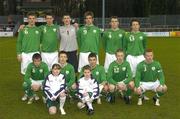 29 March 2006; The Republic of Ireland team with mascots. UEFA U17 Championship Qualifier, Republic of Ireland v Israel, Richmond Park, Dublin. Picture credit: Matt Browne / SPORTSFILE