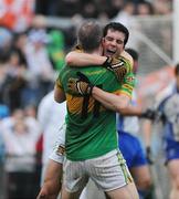 18 October 2009; Chris Rafferty, Pearse Óg, celebrates with team-mate Ronan Clarke, no. 11, at the end of the game. Armagh County Senior Football Final, Armagh Harps v Pearse Óg, Athletic Grounds, Armagh. Photo by Sportsfile