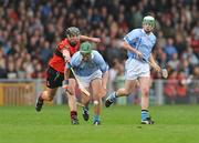 18 October 2009; David Lynch, and Cathal King, right, Na Piarsaigh, in action against Brian Foley, Adare. Limerick County Senior Hurling Final, Adare v Na Piarsaigh, Gaelic Grounds, Limerick. Picture credit: Diarmuid Greene / SPORTSFILE