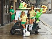 20 October 2009; Models, from left, Georgia Salpa, Nadia Forde, and Ruth O'Neill pictured at the announcement of the new date and venue for the 3 Irish Open 2010. The Westin Hotel, Dublin. Picture credit: Pat Murphy / SPORTSFILE