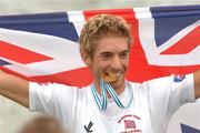27 August 2006; Zac Purchase, England, celebrates after winning the Lightweight men's single sculls, at the 2006 World Rowing Championships. Dorney Lake, Eton, England. Picture credit; David Maher / SPORTSFILE