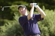 17 September 2006; Peter Jones, Coollattin Golf Club, watches hsi tee shot from the 5th tee box during the final day of the Sherry Fitzgerald PGA Irish Championship. Druids Heath, Co. Wicklow. Picture credit: Matt Browne / SPORTSFILE