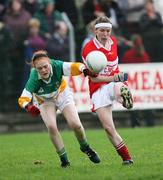 22 October 2006; Eileen Murtagh, Donaghmoyne, in action against Claire O Kane, Carrickmore. Vhi Healthcare Ladies Ulster Senior Club Football Final, Carrickmore, Tyrone, v Donaghmoyne, Monaghan,  Fintona, Co. Tyrone. Picture credit: Oliver McVeigh / SPORTSFILE