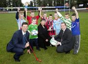 19 October 2009; Pictured at the launch of the Shane Geoghegan Trust are Sunderland chairman and former Republic of Ireland international Niall Quinn, left, Mary Geoghegan and Anthony Geoghegan, both members of the Southill Community Group, with Tyreke Casey, Lee Boyle, Graham Mulqueen, Ara and John Robinson, Dylan Collins, Tyrone Flynn and Corey Nash. Garryowen Rugby Club, Limerick. Picture credit: Kieran Clancy / SPORTSFILE