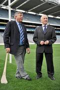 19 October 2009; Former Tipperary manager Micheal 'Babs' Keating, left, with former Meath manager Sean Boylan at the announcement that Allianz are to extend their sponsorship deal with the GAA for GAA National Hurling and Football Leagues until 2012. This will bring Allianz commitment to Gaelic Games into its 20th year which makes the insurance firm the longest ever supporter of senior Inter-County GAA game. Croke Park, Dublin. Picture Credit: David Maher / SPORTSFILE