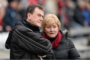 17 January 2016; Dominic McCaughey, Tyrone GAA county secretary and Roisin Jordan Tyrone GAA county chairperson. Bank of Ireland Dr McKenna Cup Semi-Final, Tyrone v Fermanagh. St Tiernach's Park, Clones, Co. Monaghan. Picture credit: Oliver McVeigh / SPORTSFILE