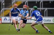 17 January 2016; Cian McBride, Dublin, in action against Matthew Whelan, left, and Patrick Purcell, Laois. Bord na Mona Walsh Cup Group 2, Laois v Dublin. O'Moore Park, Portlaoise, Co. Laois. Picture credit: Seb Daly / SPORTSFILE