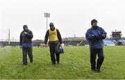 17 January 2016; Kevin McStay, right, and Fergal O'Donnell, left, Roscommon joint managers with coach Liam McHale. FBD Connacht League Section A Round 3, Roscommon v Mayo. Elvery's MacHale Park, Castlebar, Co. Mayo. Picture credit: David Maher / SPORTSFILE
