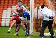 17 January 2016; Padraig Faulkner, Cavan, in action against Ryan Bell, Derry. Bank of Ireland Dr McKenna Cup, Semi-Final, Cavan v Derry. Athletic Grounds, Armagh. Picture credit: Philip Fitzpatrick / SPORTSFILE