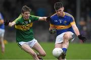 17 January 2016; Shane Leahy, Tipperary, in action against Philip O'Connor, Kerry. McGrath Cup Group A Round 3, Tipperary v Kerry. Sean Treacy Park, Tipperary. Picture credit: Diarmuid Greene / SPORTSFILE
