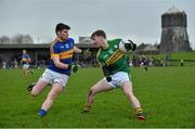 17 January 2016; Tom O'SullEvan, Kerry, in action against Donagh Leahy, Tipperary. McGrath Cup Group A Round 3, Tipperary v Kerry. Sean Treacy Park, Tipperary. Picture credit: Diarmuid Greene / SPORTSFILE