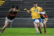 17 January 2016; Diarmuid Murtagh, Roscommon, in action against Padraig O'Hira, left, and Ger Cafferkey, Mayo. FBD Connacht League Section A Round 3, Roscommon v Mayo. Elvery's MacHale Park, Castlebar, Co. Mayo. Picture credit: David Maher / SPORTSFILE