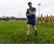 17 January 2016; Roscommon goalkeeper Geoffrey Claffey walks off the pitch with his team-mates at the end of the game against Mayo. FBD Connacht League Section A Round 3, Roscommon v Mayo. Elvery's MacHale Park, Castlebar, Co. Mayo. Picture credit: David Maher / SPORTSFILE