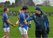 17 January 2016; Tipperary manager Liam Kearns with Martin Dunne after the game. McGrath Cup Group A Round 3, Tipperary v Kerry. Sean Treacy Park, Tipperary. Picture credit: Diarmuid Greene / SPORTSFILE