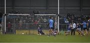 17 January 2016; The Dublin captain and goalkeeper Stephen Cluxton is beaten for the only goal of the game, scored by Longford's Liam Connerton, 18, late in the game. Bord na Mona O'Byrne Cup Semi-Final, Longford v Dublin. Glennon Brothers Pearse Park, Longford. Picture credit: Ray McManus / SPORTSFILE