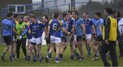 17 January 2016; Longford and Dublin players shake hands after the game. Bord na Mona O'Byrne Cup Semi-Final, Longford v Dublin. Glennon Brothers Pearse Park, Longford. Picture credit: Dean Cullen / SPORTSFILE