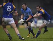 17 January 2016; Paddy Andrews, Dublin, in action against Barry Gilleran, Longford. Bord na Mona O'Byrne Cup Semi-Final, Longford v Dublin. Glennon Brothers Pearse Park, Longford. Picture credit: Ray McManus / SPORTSFILE