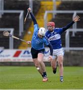17 January 2016; Liam Rushe, Dublin, in action against Tadgh Dowling, Laois. Bord na Mona Walsh Cup Group 2, Laois v Dublin. O'Moore Park, Portlaoise, Co. Laois. Picture credit: Seb Daly / SPORTSFILE