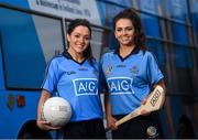 18 January 2016; Dublin ladies footballer Sinéad Goldrick, left, and camogie’s Ali Twomey were at Parnell Park today to help announce a 47% discount on home-insurance offer to new customers. More information can be found at aig.ie/personal/home-insurance #BackingEveryStep. AIG Insurance 2016 Season Launch, Parnell Park, Dublin. Picture credit: Ramsey Cardy / SPORTSFILE