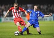23 October 2009; Conor O'Grady, Sligo Rovers, in action against David Grincell, Waterford United. FAI Ford Cup Semi-Final, Sligo Rovers v Waterford United, Showgrounds, Sligo. Picture credit: Brian Lawless / SPORTSFILE