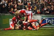 23 October 2009; Matthew Blinkhorn, bottom, Sligo Rovers, celebrates with team-mates after scoring his side's first goal. FAI Ford Cup Semi-Final, Sligo Rovers v Waterford United, Showgrounds, Sligo. Picture credit: Brian Lawless / SPORTSFILE