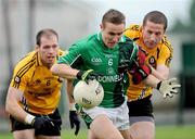 24 October 2009; Brian Flanagan, Leinster, in action against Ciaran McKeever, left, and Stephen O’Neill, Ulster. M Donnelly Interprovincial Football Semi-Final, Ulster v Leinster, Crossmaglen, Co. Armagh. Photo by Sportsfile